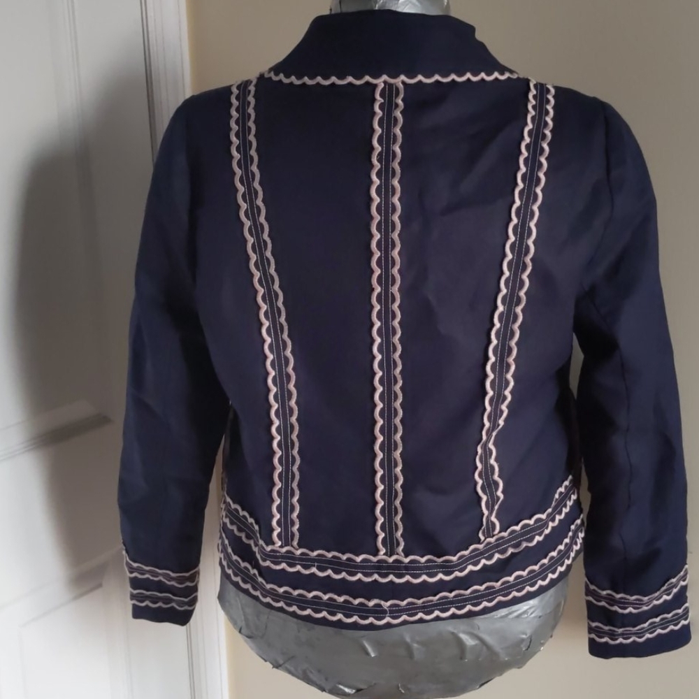Boden cute navy and pink scallop-trim jacket - Picture 3 of 4